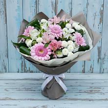 Букет цветов из:  Герберы, Альстромерии и Хризантемы #REPLACE_PRED# Леонтьево