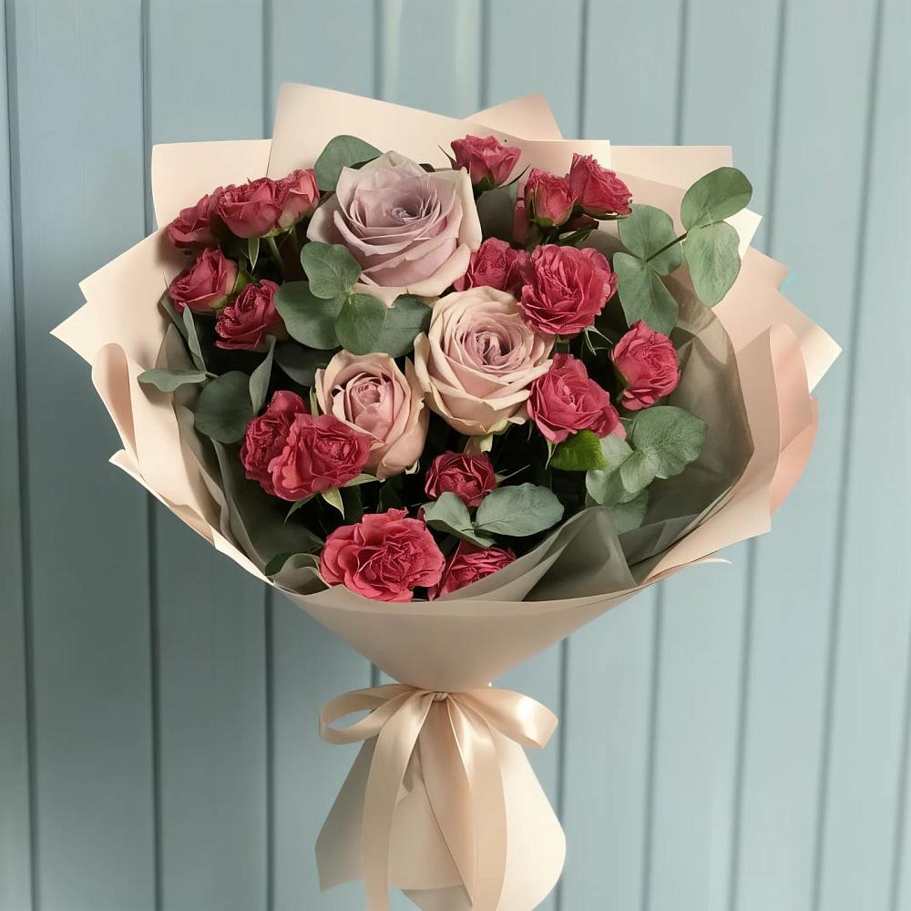 Букет цветов из: Гвоздики и Розы в Леонтьево