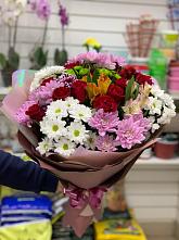 Букет цветов из:  Розы, Хризантемы и Альстромерии #REPLACE_PRED# Леонтьево