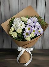 Букет цветов из:  Хризантемы и Розы #REPLACE_PRED# Леонтьево