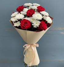Букет цветов из:  Розы и Хризантемы в Леонтьево