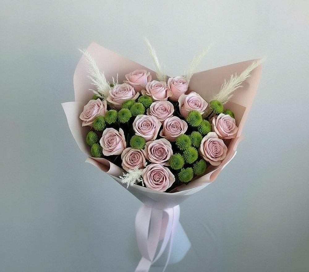 Букет цветов из: Розы и Хризантемы в Леонтьево