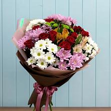 Букет цветов из:  Розы, Хризантемы и Альстромерии #REPLACE_PRED# Леонтьево