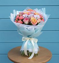 Букет цветов из:  Хризантемы и Розы в Леонтьево