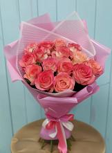 Букет 15 Розовых роз Равель в Леонтьево